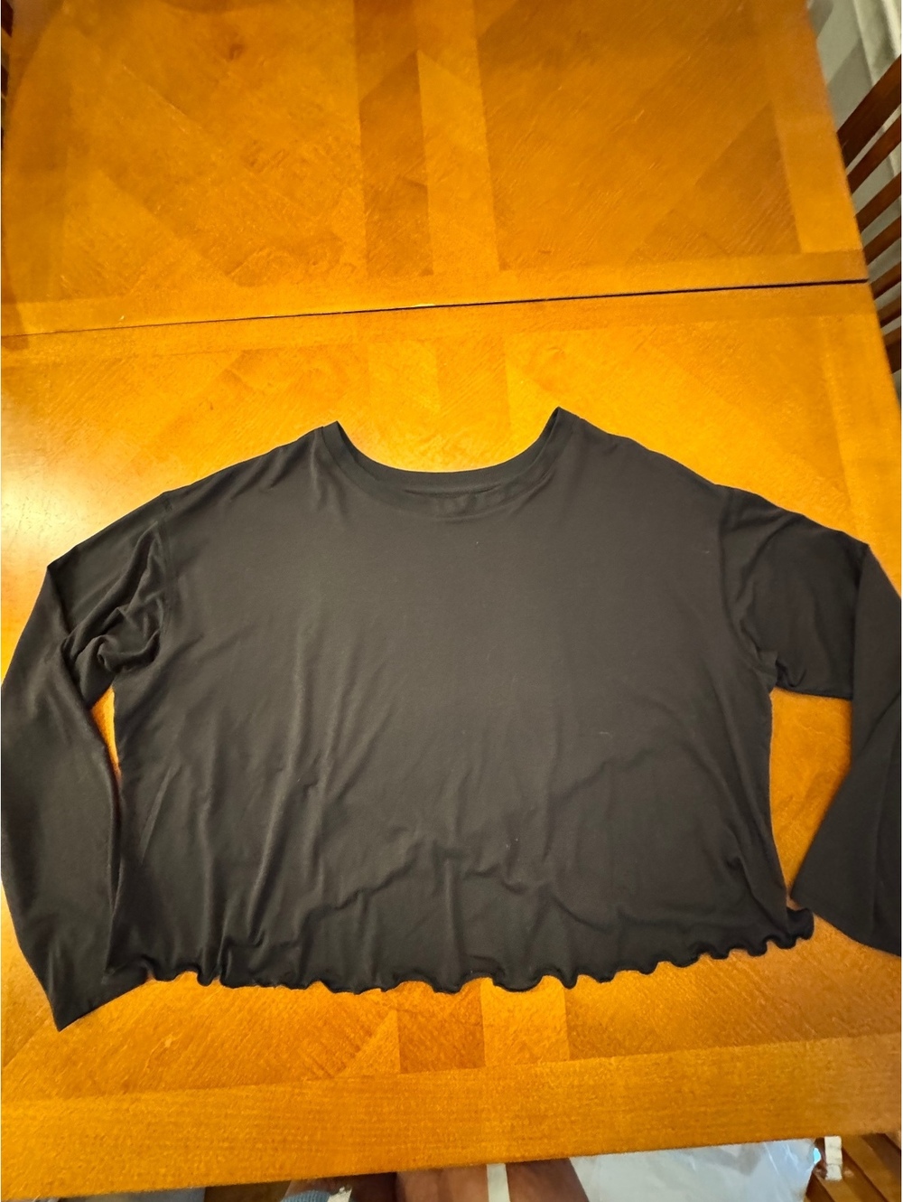 Tek Gear Women's Black Long Sleeve Crop Top Size XL 2720